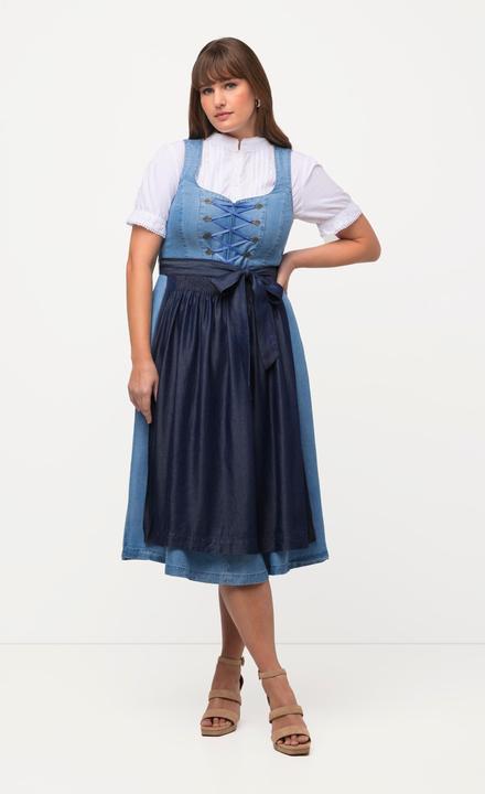 Produktbild Ulla Popken Dirndl, Lyocell, 2 Schürzen, Carree-Ausschnitt, ärmellos (52)