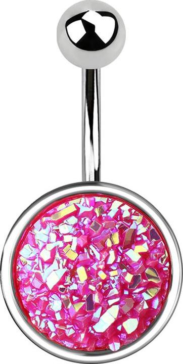 Immagine prodotto Star Piercing Banana d'argento con pietra drusa rosa (Ottone, Acciaio chirurgico 316L)