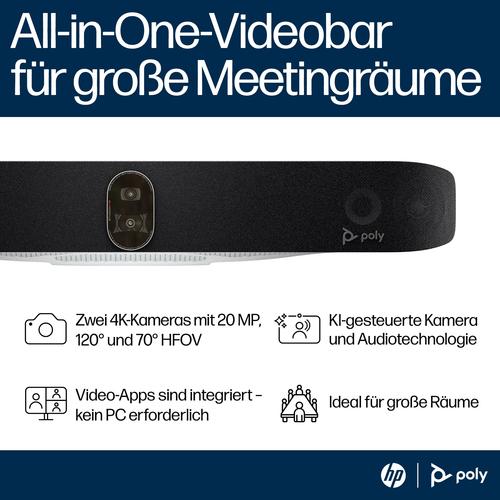 Image du produit HP Barre vidéo Poly Studio X72 tout-en-un avec kit de contrôle TC10