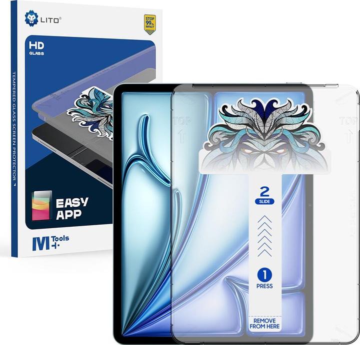 Actual product image Lito EasyShield armoured glass incl. installation tool (1 pcs., Apple iPad Air 13 2024, Apple iPad Air 13 2025)
