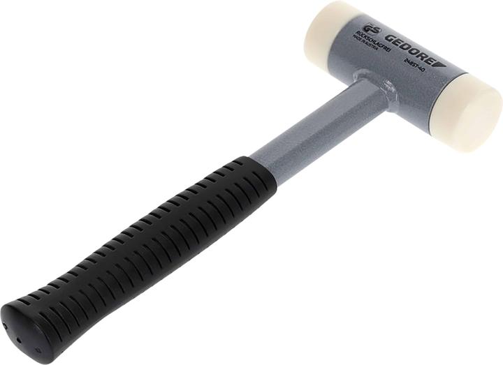 Actual product image Gedore Recoilless soft-face hammer, Ø 40 mm, tubular steel handle, replaceable polyamide heads (800 g)