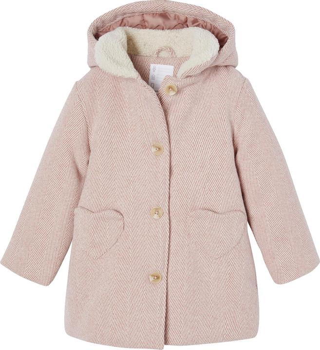Actual product image Vertbaudet Girls' coat with hood & recycled polyester (116)