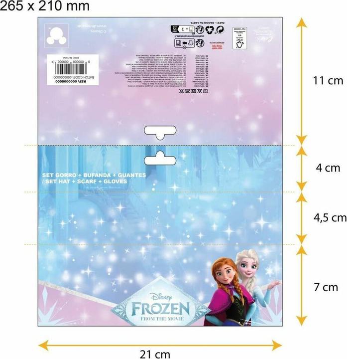 Actual product image Cerdá Disney Frozen winter set snood hat gloves