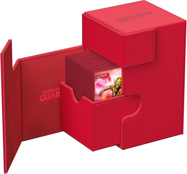 Actual product image Ultimate Guard Card Box Flip'n'Tray XenoSkin Monocolor 100+ Red