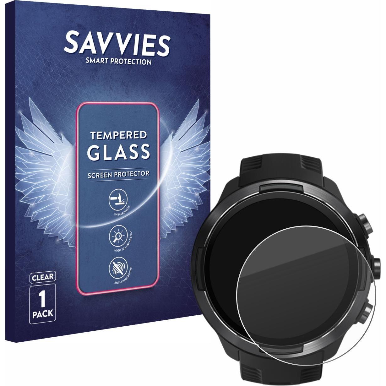 Savvies Panzerglas Hartglas Displayschutz, Smartwatch Schutzfolie, Transparent