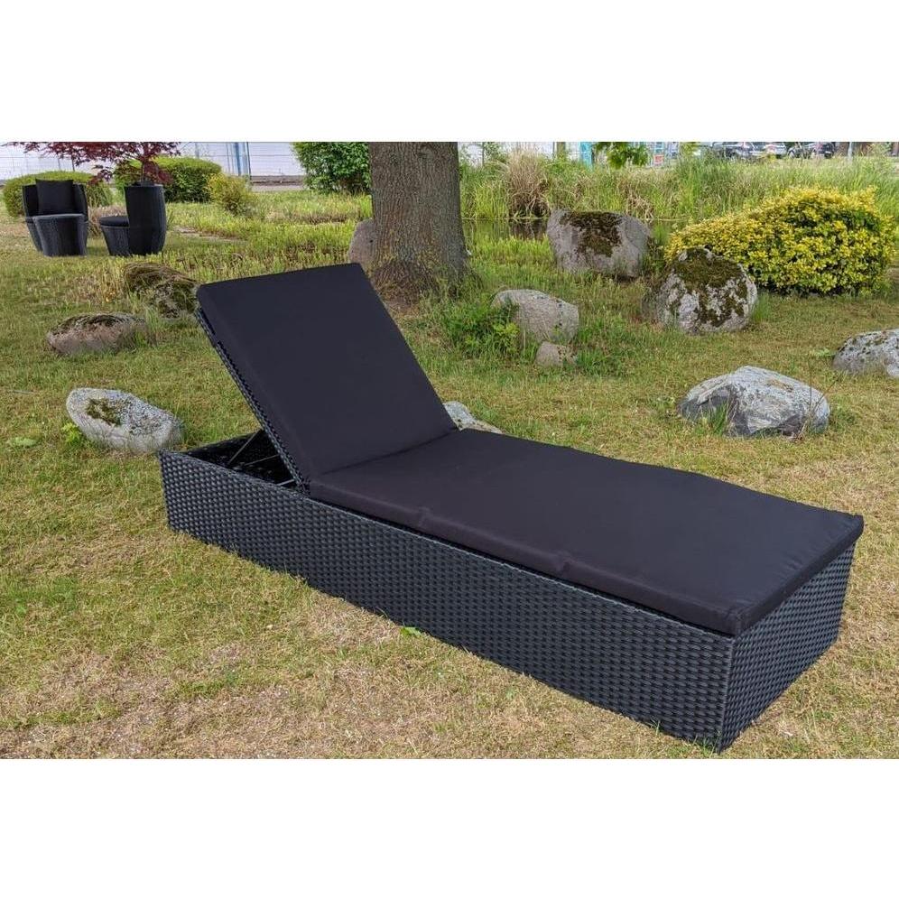 GreenGarden, Liegestuhl, 58456 Premium Rattan Sonnenliege?Mallorca mit Auflage