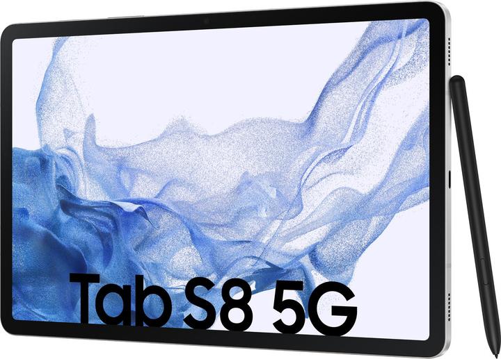 Produktbild Samsung Galaxy Tab S8 (5G, 11", 128 GB, Silver)