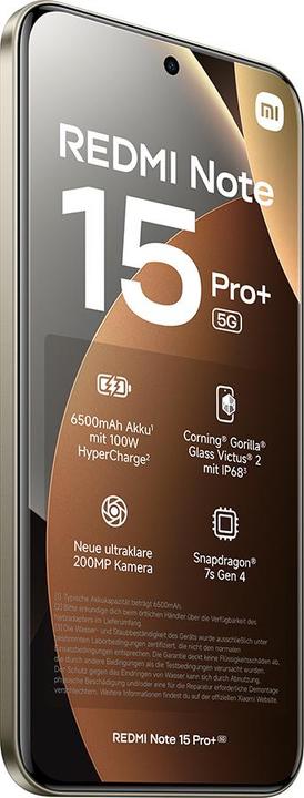 Actual product image Xiaomi REDMI Note 15 Pro+ 5G (512 GB, Brown, 6.83", Dual SIM, 5G)