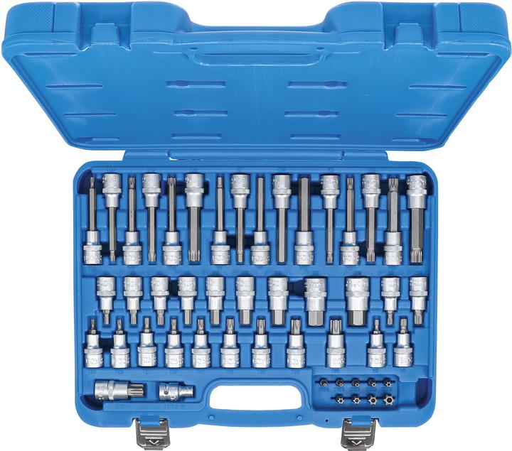 Actual product image BGS Bit Socket Set 12.5 mm (1/2") Drive, 8 mm (5/16") Drive 49 pcs. (Internal multi-tooth (for XZN) M12)