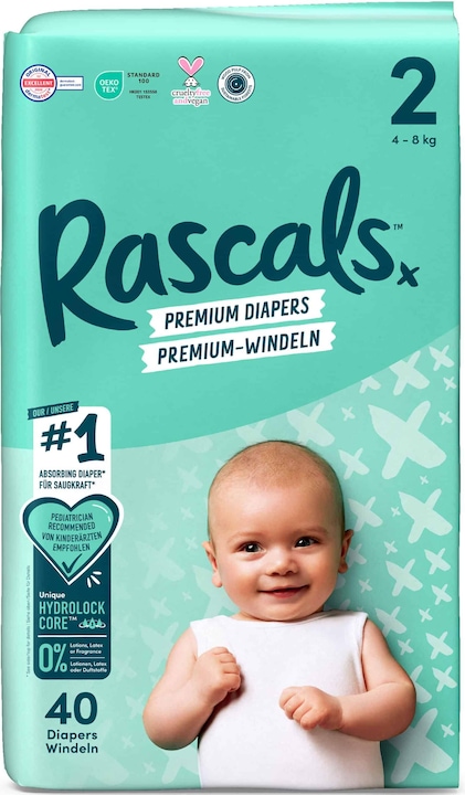 Actual product image Rascals Premium (Size 2, Pack, 40 Piece)