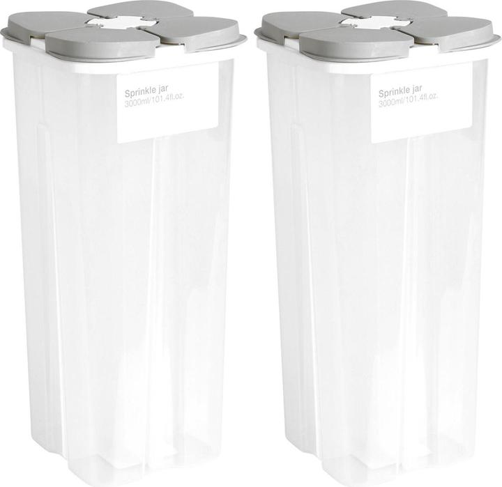 Actual product image Excellent Houseware Set of 2 storage jars with 4 compartments, 3000 ml (3 l)