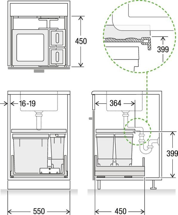 Produktbild Müllex Abfall-Auszugsystem X-LINE X55 Basic Pro (35 l)