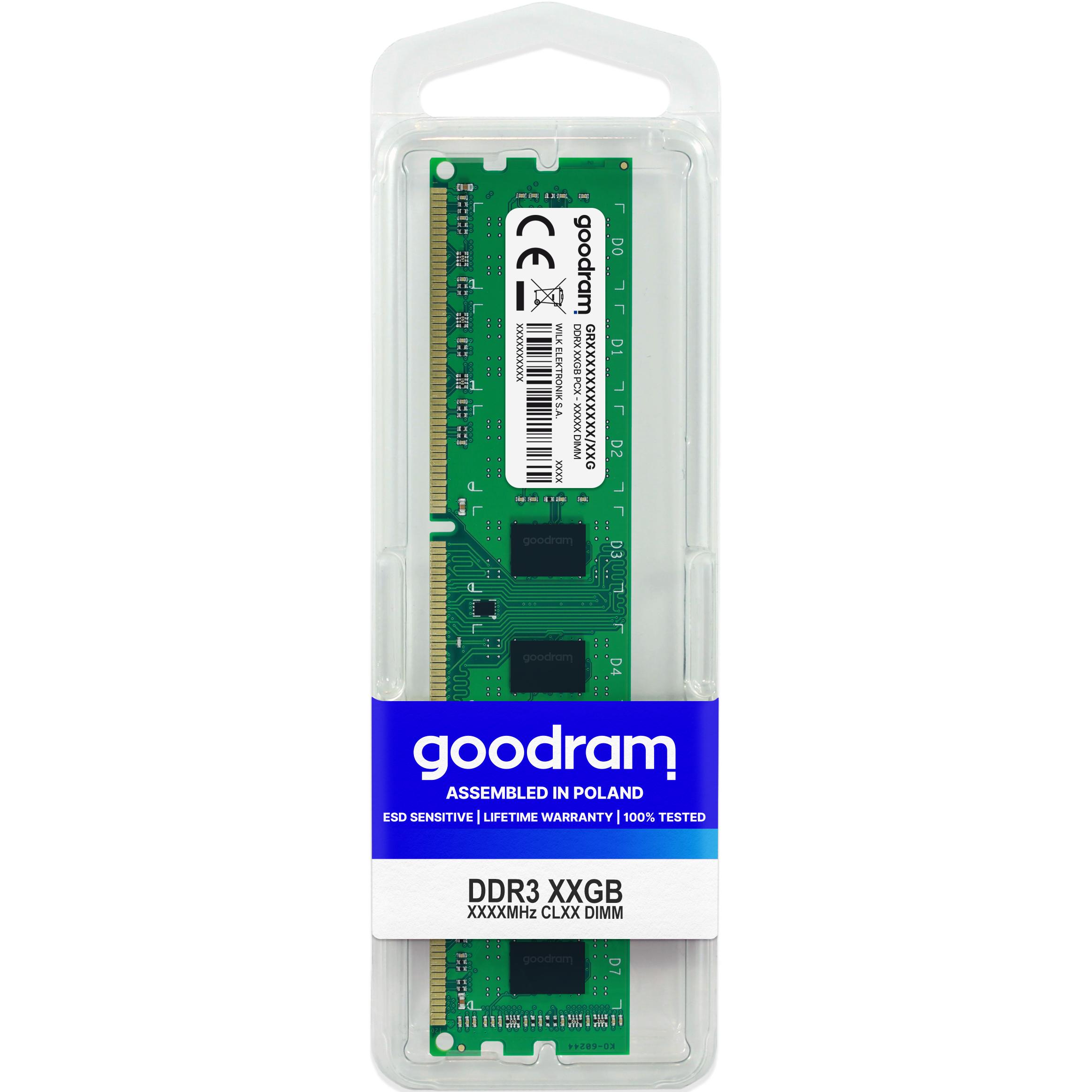 Goodram GR1600D364L118G (1 x 8GB, 1600 MHz, DDR3-RAM, DIMM), RAM, Grün