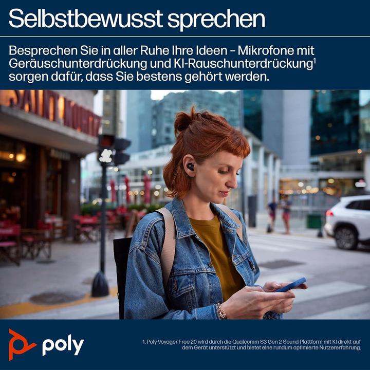 Produktbild Poly Voyager Free 20 Gray Earbuds +Basic Ladeetui Kunden-Spezial 1 (24 h, Kabellos)