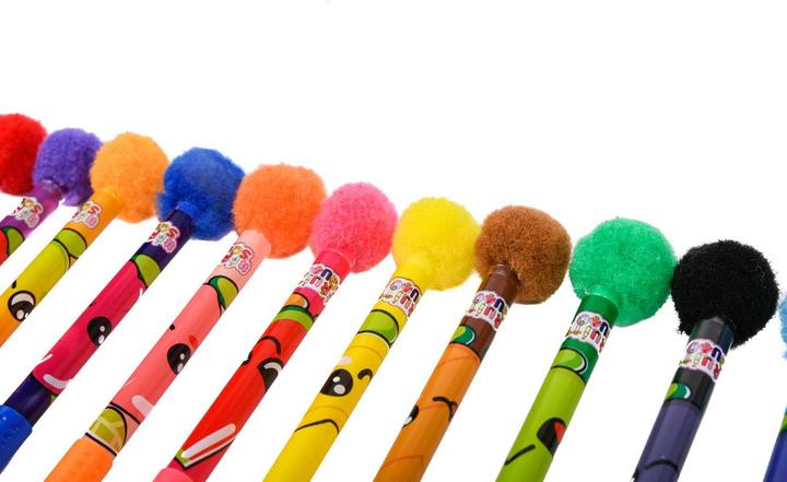 Productafbeelding Canenco Fruity Squad PomPom gelpennen met geurstof (Veelkleurig, 12 x)