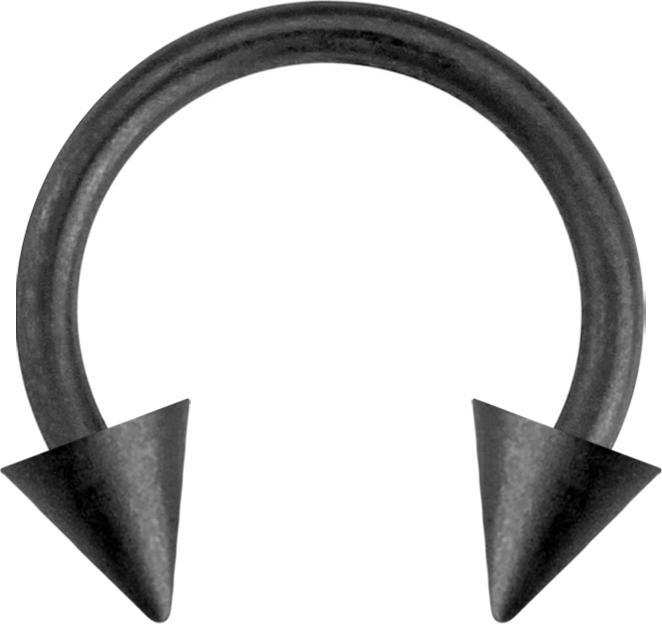 Produktbild Star Piercing Circular Barbell schwarz matt mit zwei Cones (ohne Messing, Chirurgenstahl 316L)