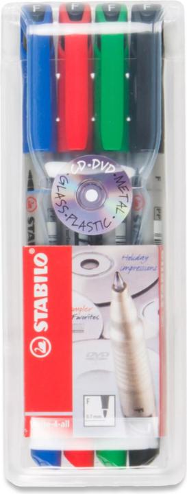 Produktbild STABILO Write-4-all Permanent-Marker (Grün, Rot, Blau, Schwarz, 0.70 mm, 4 x)