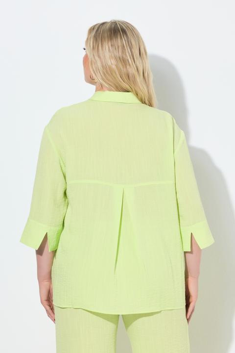 Immagine prodotto Ulla Popken Camicia con viscosa, collo da camicia e maniche a 3/4 (62)