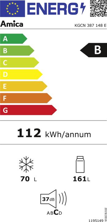 Energie-Label Amica Kühl/Gefrierkombi (231 l)