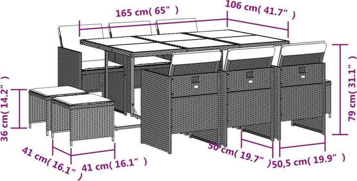Produktbild vidaXL Garten Essgruppe