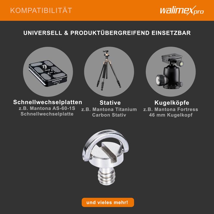 Image du produit Walimex Vis de fixation de l'appareil photo 1/4 de pouce (Adaptateur pour pied)