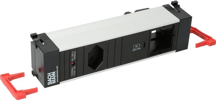 Bachmann Einbausteckerleiste POWER FRAME 1x T13, 1x USB-C, 1x Custom (1 x, Typ 13, USB-A, USB-C, 0.20 m)