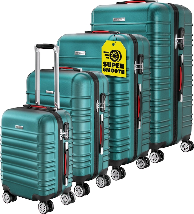 Image du produit Monzana Set de 4 valises rigides (120 l, Bagage à main (jusqu'à 50l), M (50 - 90l), L (90 - 115l), XL (à partir de 115l))