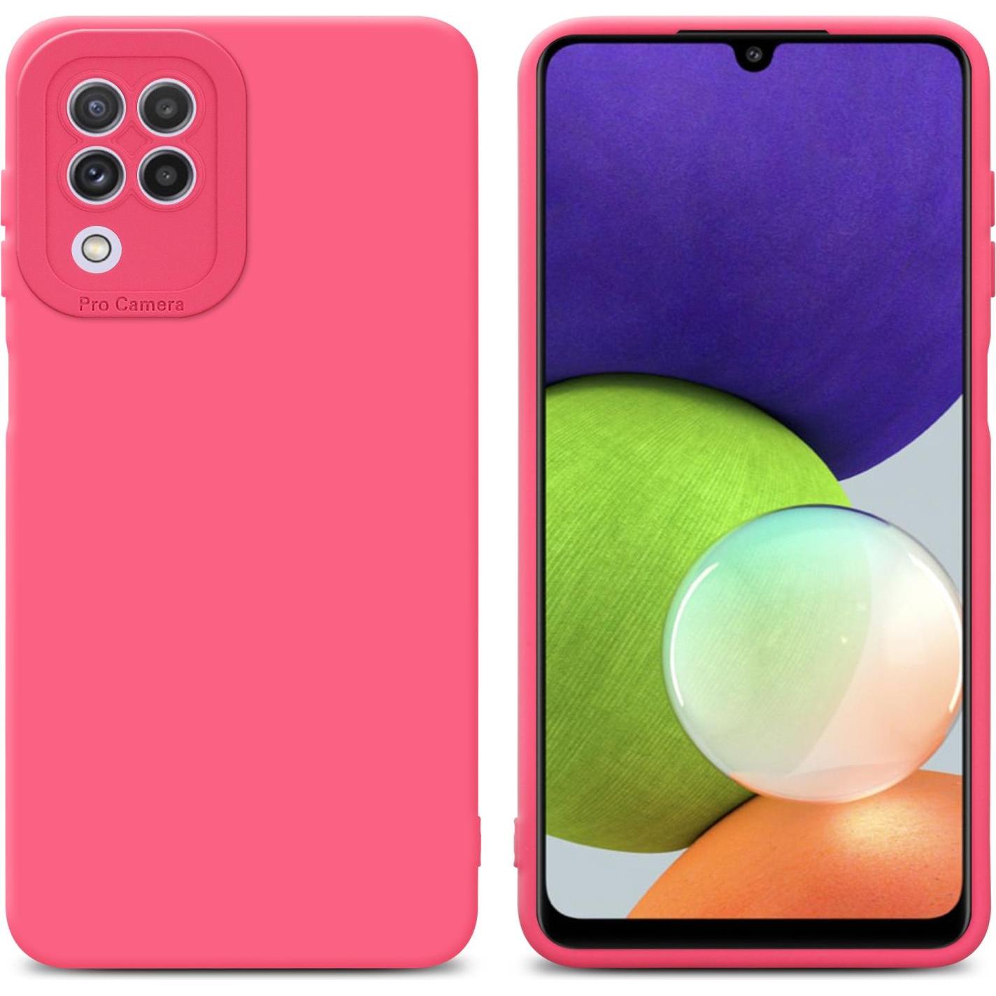 Cadorabo Hülle für Samsung Galaxy A22 4G im TPU Fluid LM162 Style (Samsung Galaxy A22), Smartphone Hülle, Rot