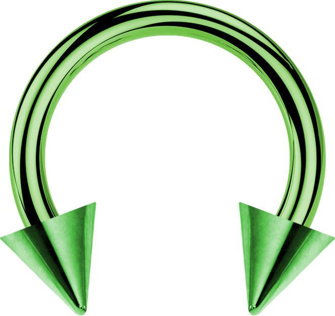 Actual product image Star Piercing Circular barbell green with two cones (without brass, Titanium)