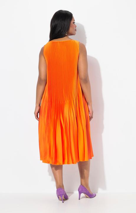 Produktbild Ulla Popken Plissee-Midikleid, A-Linie, Rundhals, ärmellos (46, 48)
