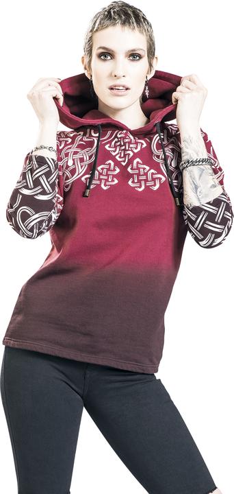 Produktbild Black Premium Roter Kapuzenpullover mit keltisch anmutendem Print (L)