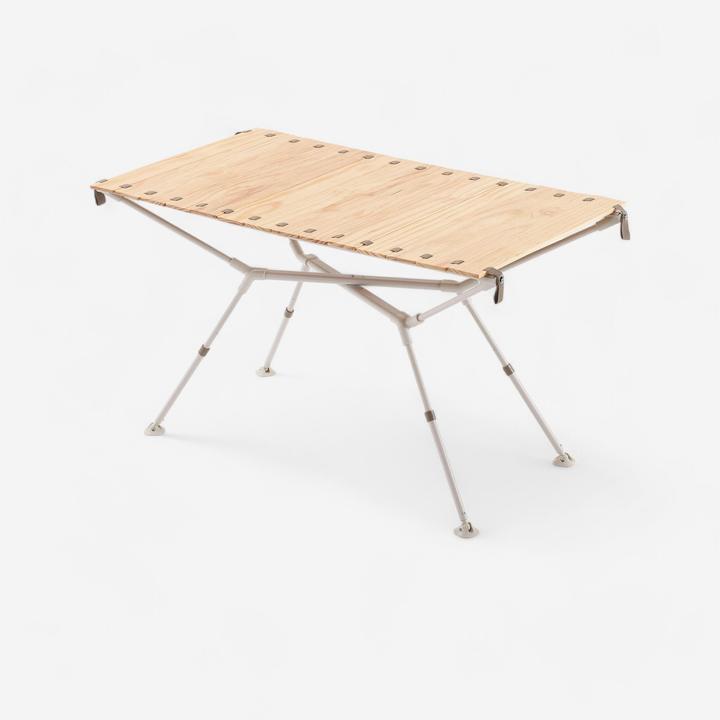 Actual product image Quechua Compact camping table 4/6 people - Wooden top - Storage compartment