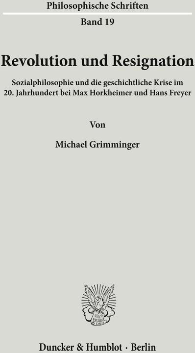 Produktbild Revolution und Resignation (Deutsch, Michael Grimminger, 1997)