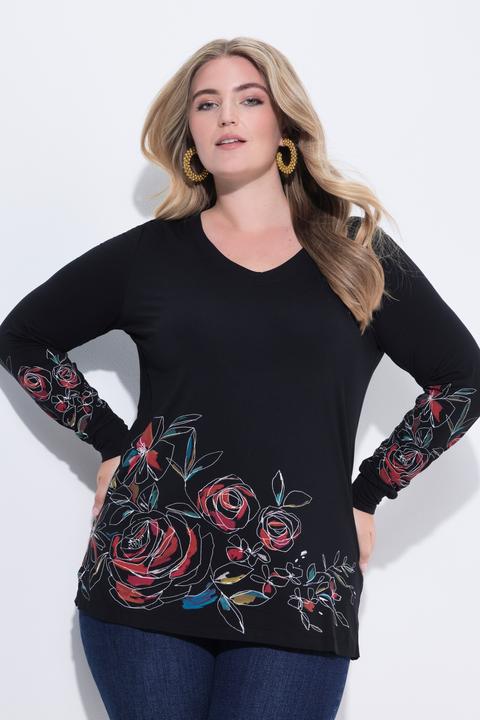 Actual product image Miamoda T-Shirt, Classic Fit, Blumenmotive, Langarm (56)