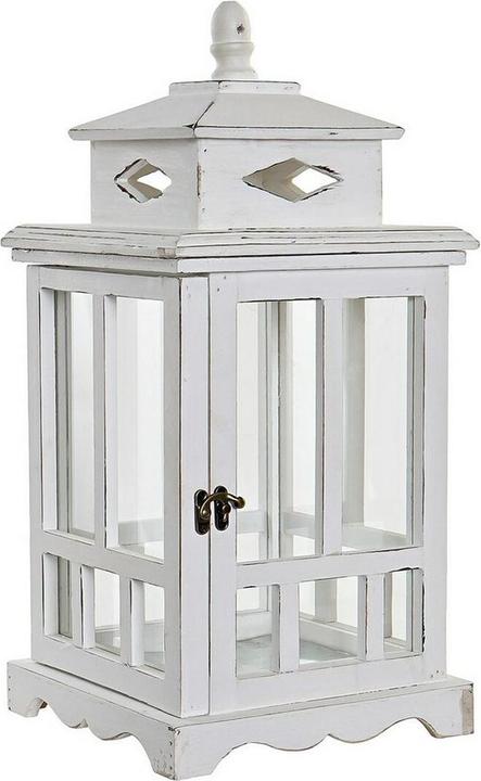 DKD Home Decor Laterne Kristall Weiss Kiefer (22,5 x 22,5 x 47 cm)