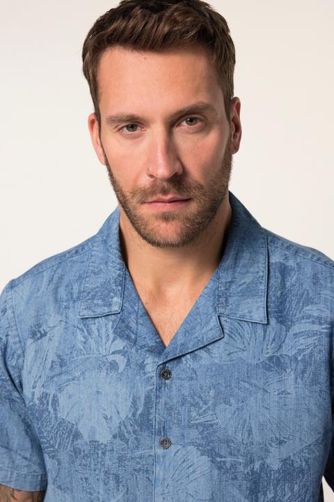 Immagine prodotto JP1880 JP 1880 Jeanshemd, Denim, Halbarm, Laserprint, Cuba-Kragen, Cuba-Fit (3XL)