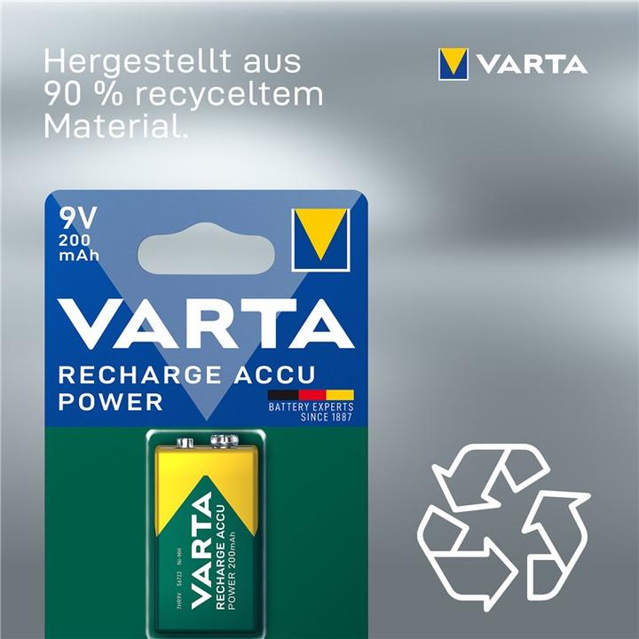 Actual product image Varta Recharge Accu Power (1 pcs., 9V Block, 200 mAh)