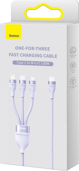 Produktbild Baseus USB C – USB C/Lightning/Micro USB (1.50 m, USB 3.2 Gen 1, 100 W)