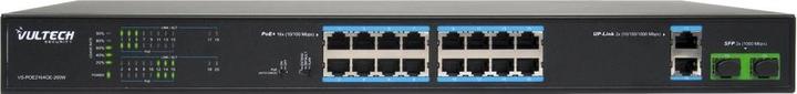 Actual product image Vultech Security VS-POE2164GE-200W network switch Unmanaged Fast Ethernet (10/100) Power support (18 ports)