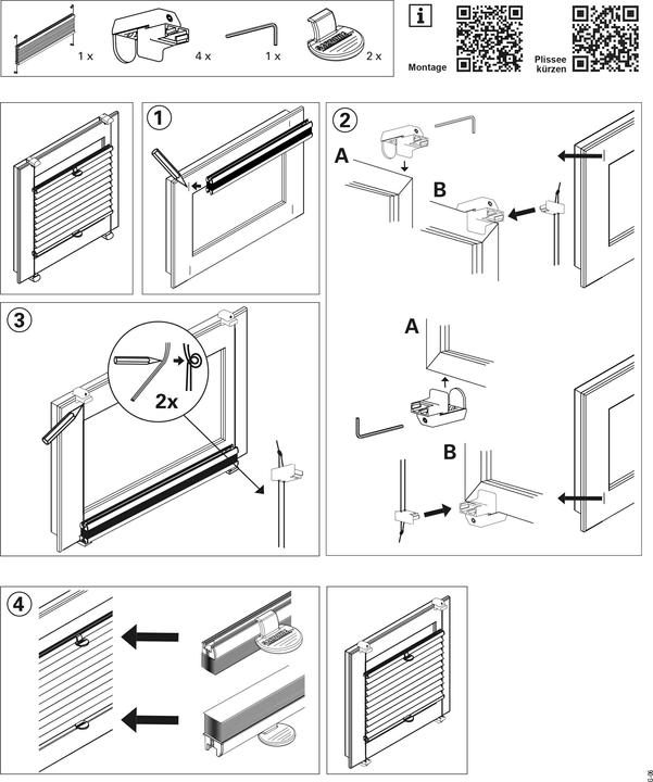 Produktbild Gardinia EASYFIX Plissee Ausbrenner-Stoff mit 2 Bedienschienen Flower (70 x 130 cm)