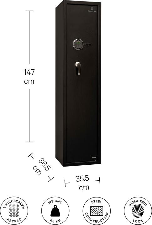 Actual product image Paladin Weapons safe with fingerprint scanner