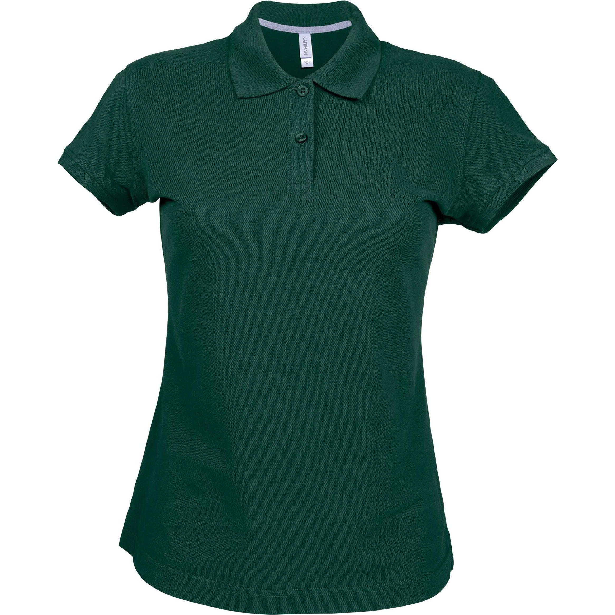 Kariban, Damen, Shirt, Damen Polo mit kurzen Ärmeln, Grün, (S)
