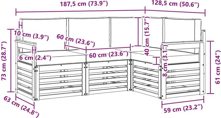 Produktbild vidaXL Outdoor-Sofa