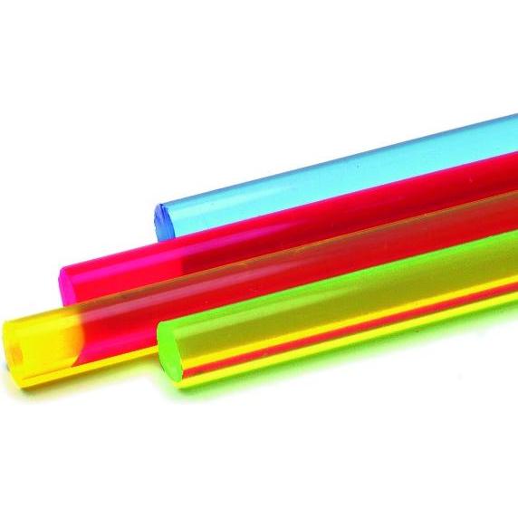Werkstarck, Vetro + Plexiglas, Aste in acrilico colorato fluorescente (100 cm)