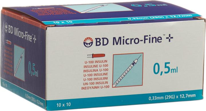 BD + U100 Siringhe da insulina 12,7 x 0,33 mm (Siringa di insulina)