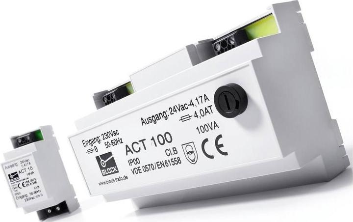 Actual product image Block Transformer DIN-rail 100VA 24V