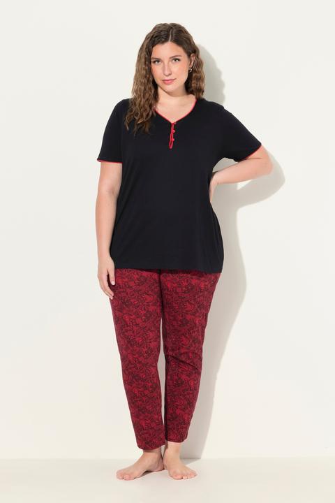 Produktbild Ulla Popken Pyjama, Zierkante, Spitzendruck, Halbarm (46, 48)