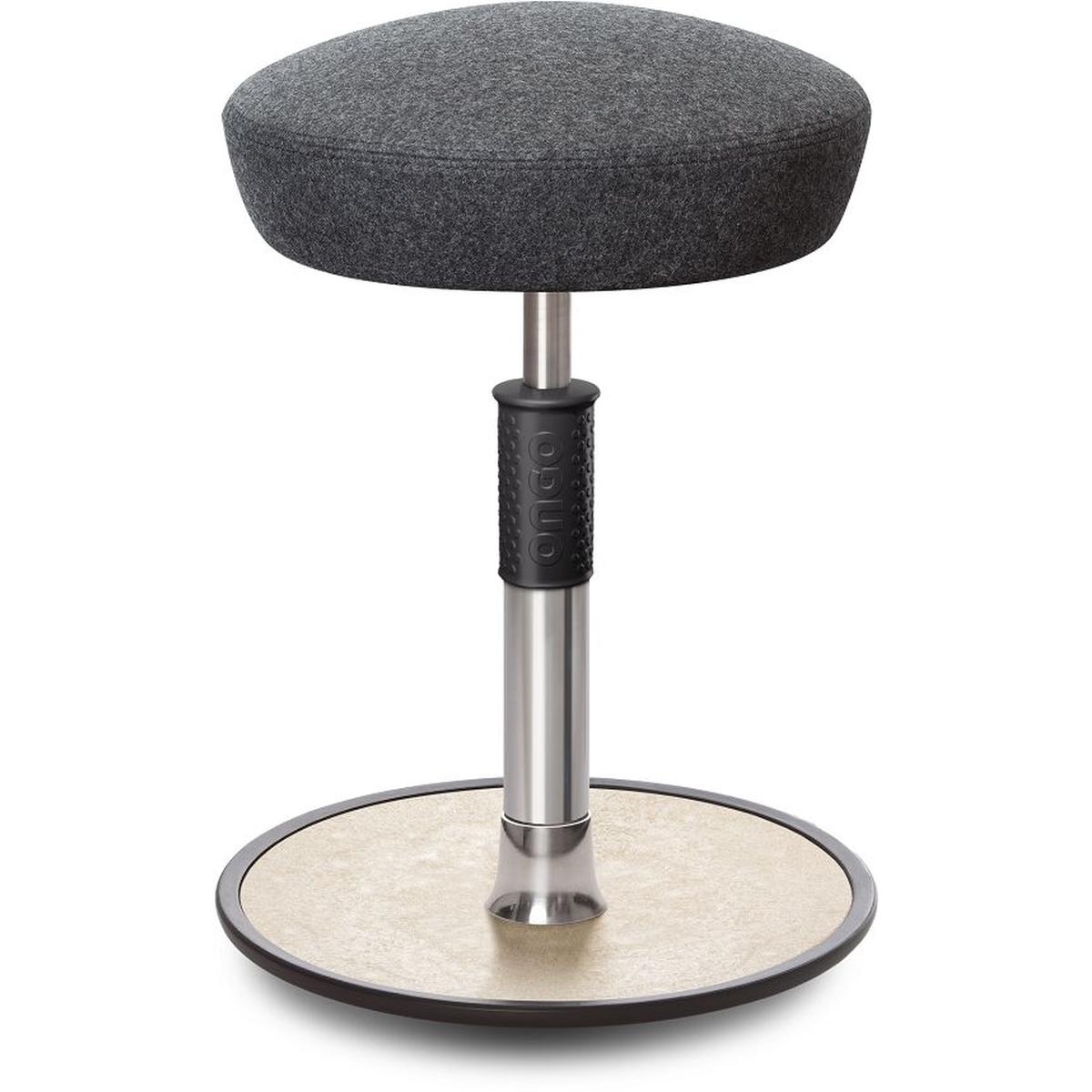 Ongo, Bürostuhl, Sitz- Stehhocker Free Regular Hutsitz kvadrat Divina Mel. Grau Chrom /creme
