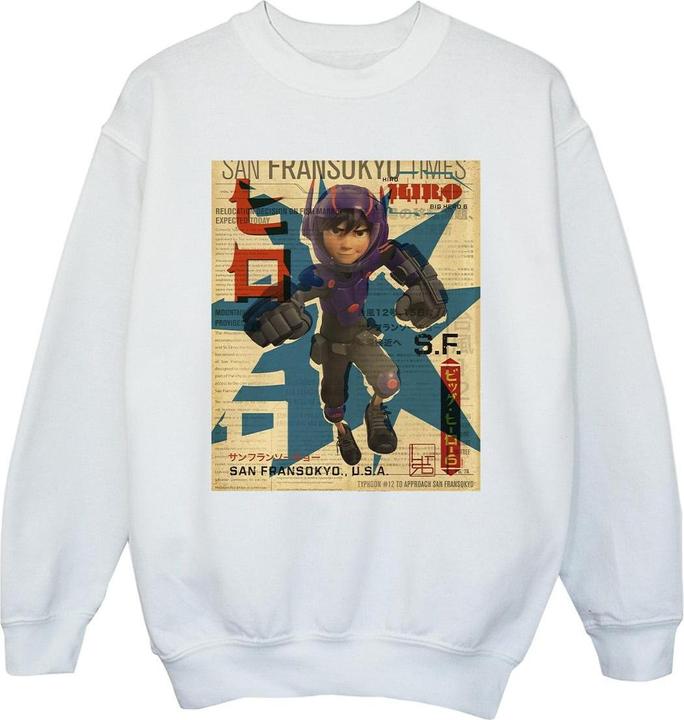 Immagine prodotto Disney Big Hero 6 Baymax Hiro Newspaper Felpa Ragazze (116)