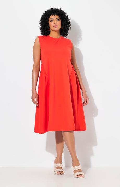Produktbild Ulla Popken Kleid, Materialmix, A-Linie, Rundhals, ärmellos (60)